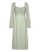 Ruched L/S Midi Dress Green Bubbleroom