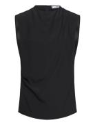 Sleeveless Draped Blouse Black Mango