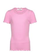 Rkbalta Modal Ss Lace T-Shirt Pink Rosemunde Kids
