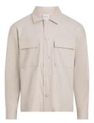 Linen Lyocell Stretch Overshirt Cream Calvin Klein