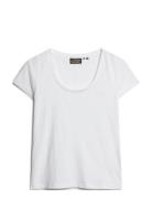 Scoop Neck Tee White Superdry