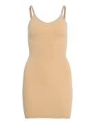 Vimacie V-Neck S/L Seamless Dress Beige Vila