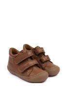 First? Sport Velcro Shoe Brown Pom Pom