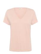 Crnaia Deep V-Neck T-Shirt Pink Cream