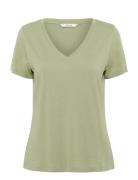 Crnaia Deep V-Neck T-Shirt Green Cream