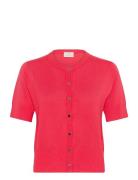 Kalizza Short Sleeve Cardigan Red Kaffe