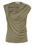 Dante6-Vicente Twist Detail Jersey Top Green Dante6
