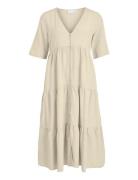 Viprisilla V-Neck 2/4 Midi Dress/1 Beige Vila