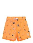 Swim Shorts, Aop Orange Color Kids