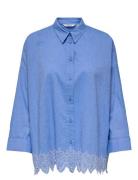 Onlgraces Tulum Ls Emb Shirt Wvn Blue ONLY