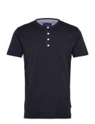 Ribbed Granddad Tee S/S Navy Lindbergh