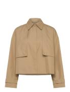 Cotton Twill Trench Jacket Beige Calvin Klein