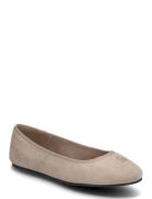 Th Hardware Suede Ballerina Beige Tommy Hilfiger