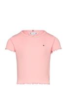 Essential Rib Top Ss Pink Tommy Hilfiger