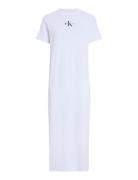 Monologo Long Rib Tee Dress White Calvin Klein Jeans