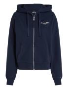 Reg Script Zip Hoodie Navy Tommy Hilfiger