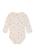 Body Ls Aop Rib White Minymo