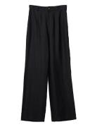 High Waist Wide-Leg Linen Pants Black Lexington Clothing