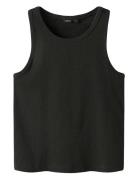 Nlfhinaja Crop Solid Tank Top Black LMTD