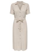 Onlsiesta Ss Lin Bl Shirt Dress Pnt Noos Beige ONLY
