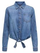 -Onlsevigny Lecey Ls Knot Dnm Shirt Akm Blue ONLY