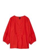 Vmsofie 3/4 V-Neck Top Wvn Ga Red Vero Moda