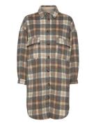 Tara Cr Oz Shirt Jacket Brown Cream