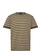 Thomas Knitted Striped T-Shirt Khaki Clean Cut Copenhagen