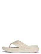 F-Mode Go Webbing Flatform Strappy Flip-Flops Beige FitFlop
