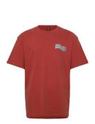 Tiki Hand Strip T-Shirt Red Santa Cruz