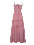 Masami Checks Burgundy Dress Red ALOHAS
