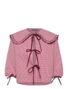 Airi Checks Burgundy Blouse Red ALOHAS