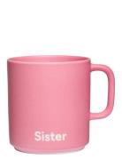Favourite Cup With Handle Pink Design Letters