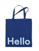 Dl Tote Bag Blue Design Letters