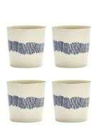 Coffee Cup 25Cl White-Stripes Blue Feast By Ottolenghi Set/4 White Ser...