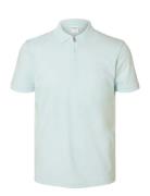 Slhfave Zip Ss Polo Noos Blue Selected Homme