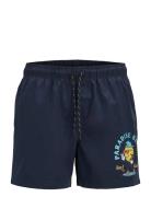 Jpstmaui Jjswim Leg Print Akm Jnr Navy Jack & J S