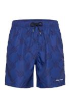 Dotted Monogram Swimshorts Blue Daily Paper
