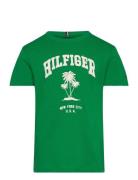Hilfiger Palm Print Tee Ss Green Tommy Hilfiger