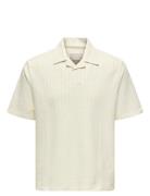 Onsmales Reg 335 Ss Resort Shirt Cream ONLY & SONS