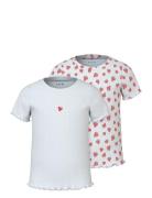 Nmfvemma 2P Aop Ss Slim Top White Name It