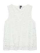 Vmh Y Lace Sl V-Neck Top Wvn Ga White Vero Moda
