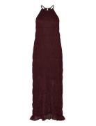 Dante6-Nelkis Smocked Halter Dress Burgundy Dante6