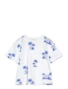 Palm Print T-Shirt White Mango