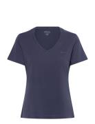 Reg Sunfaded Ss V-Neck T-Shirt Blue GANT