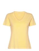 Reg Sunfaded Ss V-Neck T-Shirt Yellow GANT
