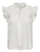 Onlreva Life S/L Emb Top Wvn Noos White ONLY