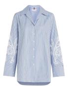 Broderie Anglaise Cotton Shirt Blue Tommy Hilfiger