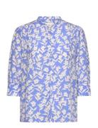 Rel Floral Print Ss Blouse Blue GANT