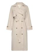 Linen Blend Trench Coat Cream GANT